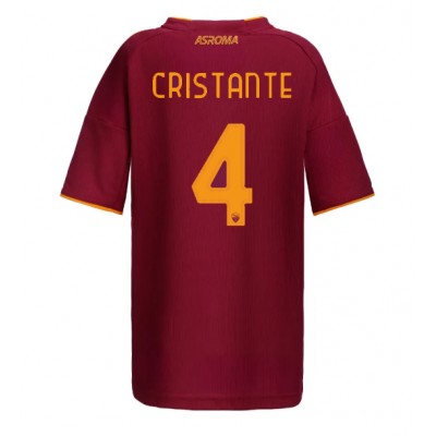 Ženski Nogometni dresi AS Roma Bryan Cristante #4 Domači 2025-26 Kratek Rokav Ženski Nogometni dresi AS Roma Bryan Cristante #4 Domači 2025-26 Kratek Rokav